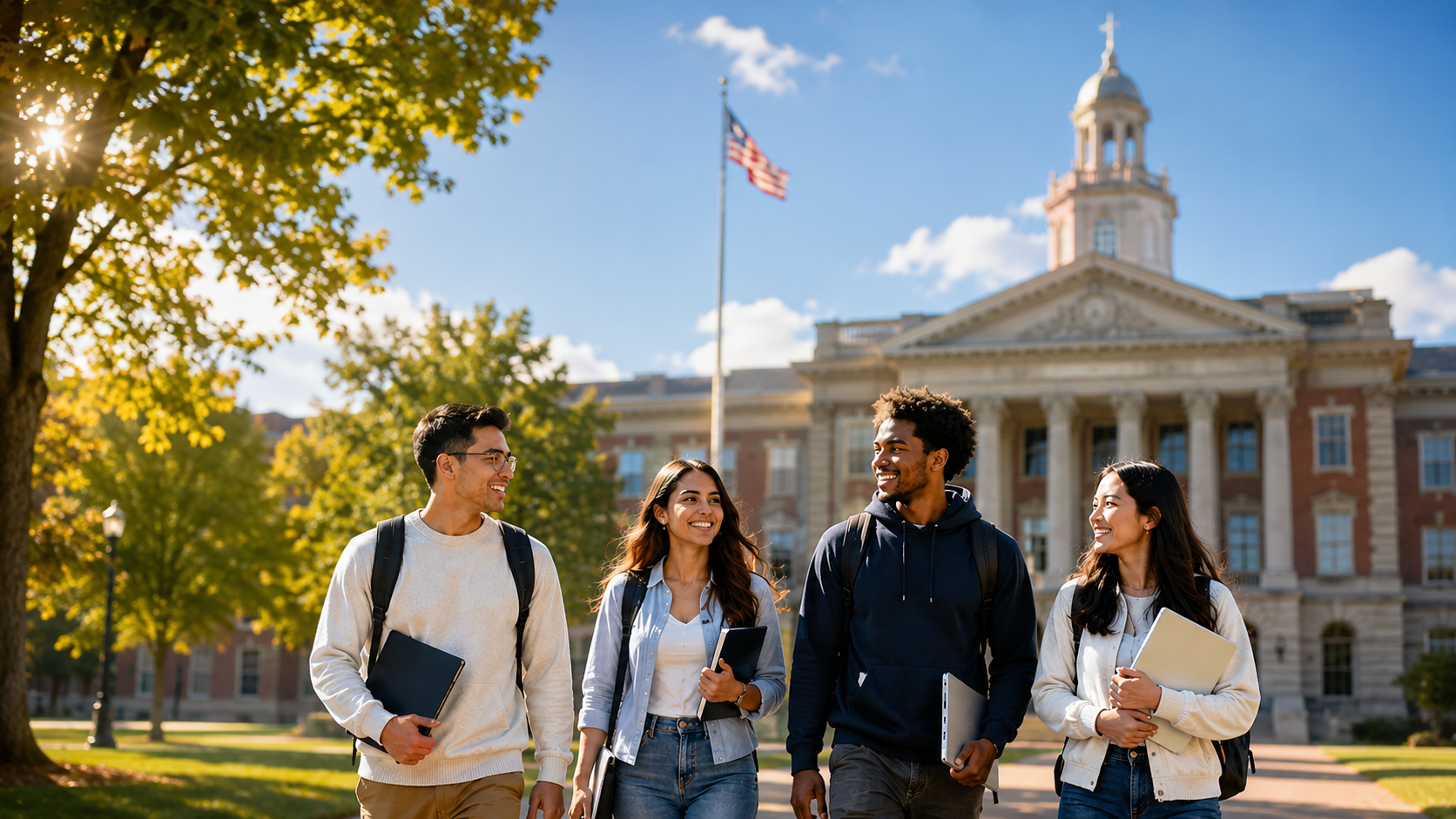 International student on a U.S. university campus